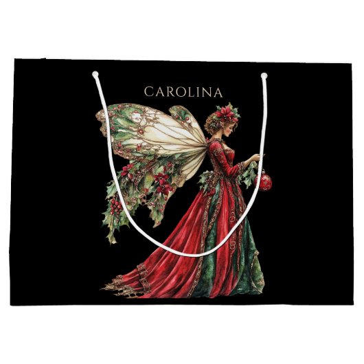 Elegante aangepaste kerst groot cadeauzakje (Achterkant)