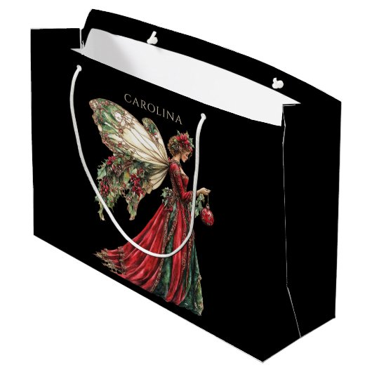 Elegante aangepaste kerst groot cadeauzakje (Achterkant Gekanteld)