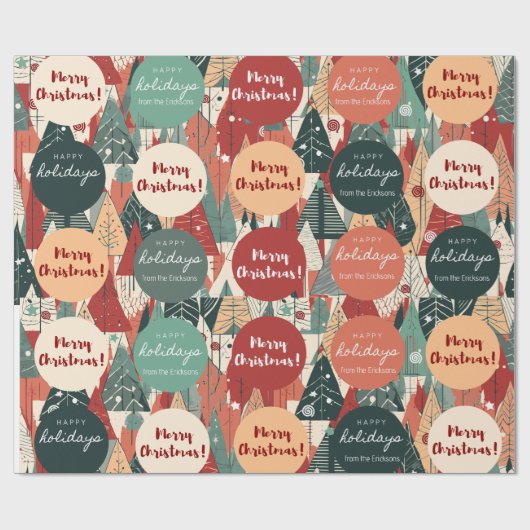 Elegante aangepaste kerstboom vakantie geschenken cadeaupapier (Vlak)