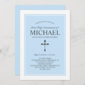 Elegante aangepaste kleur communie uitnodiging bla (Voorkant / Achterkant)