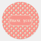 Elegante aangepaste koraal en parel gunstbox ronde sticker (Voorkant)