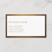 Elegante aangepaste logo koper goud professional visitekaartje (Achterkant)