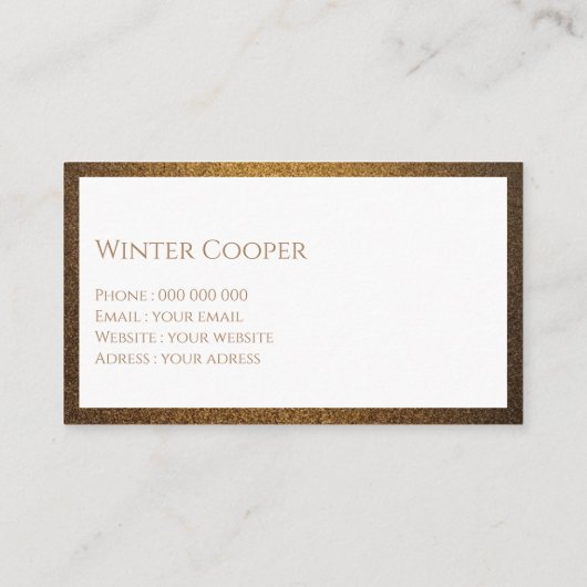 Elegante aangepaste logo koper goud professional visitekaartje (Achterkant)