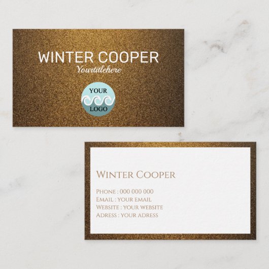 Elegante aangepaste logo koper goud professional visitekaartje (Voorkant / Achterkant)