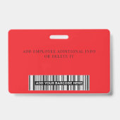 Elegante aangepaste logo-werknemer eenvoudig badge (Achterkant)