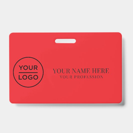 Elegante aangepaste logo-werknemer eenvoudig badge (Voorzijde)