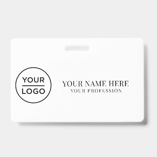 Elegante aangepaste logo Werknemer Eenvoudig Badge (Voorzijde)