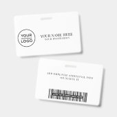 Elegante aangepaste logo Werknemer Eenvoudig Badge (Voor- en achterkant)