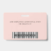 Elegante aangepaste logo-werknemer eenvoudig badge (Achterkant)