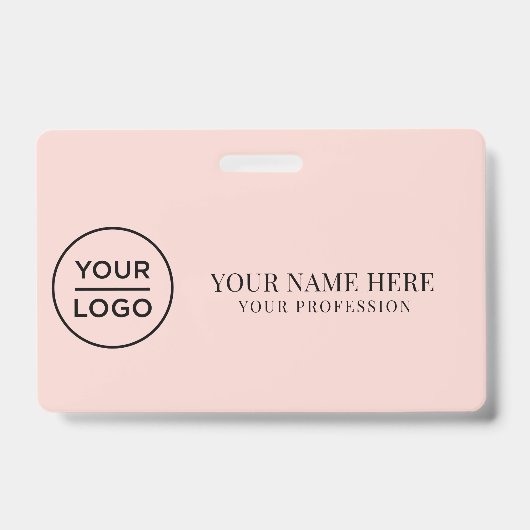 Elegante aangepaste logo-werknemer eenvoudig badge (Voorzijde)