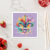 Elegante aangepaste Mardi Gras kleuren Servet (Insitu)