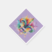 Elegante aangepaste Mardi Gras kleuren Servet (Hoek)