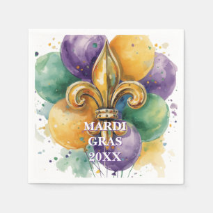Elegante aangepaste Mardi Gras kleuren Servet