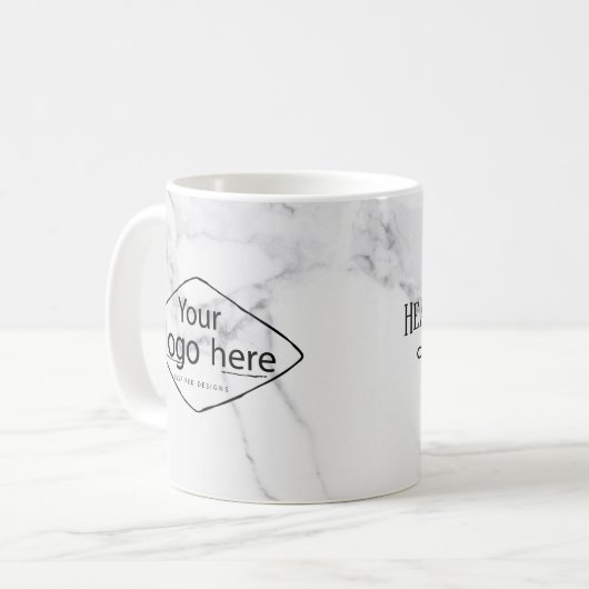 Elegante Aangepaste Marmeren Mok - Logo Bewerkbaar (Voorkant links)