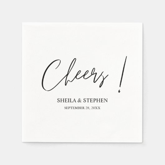 Elegante Aangepaste Minimalistische Trouwkreetjes  Servet (Voorkant)