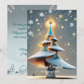 Elegante aangepaste moderne 3D-kerstboom Feestdagenkaart (Voorkant / Achterkant)