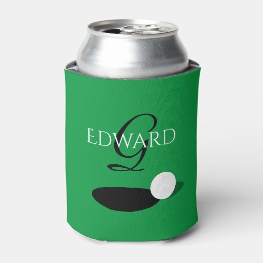 Elegante aangepaste monogram golf koelbox voor gol blikjeskoeler (Blikje Voorkant)