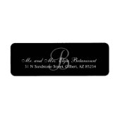 Elegante aangepaste monogram retour adreslabels etiket (Voorkant)
