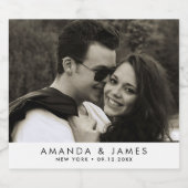 Elegante aangepaste mousserende wijn trouwfoto sparkling wijnetiket (Enkel label)