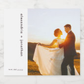 Elegante aangepaste mousserende wijn trouwfoto sparkling wijnetiket (Enkel label)