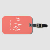 Elegante aangepaste Mrs. Bagagelabel (Voorkant (horizontaal))