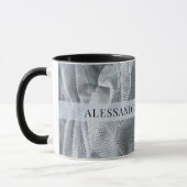 Elegante aangepaste naam Black Grey Tulle Toile Ru Mok (Links)