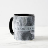 Elegante aangepaste naam Black Grey Tulle Toile Ru Mok (Voorkant links)