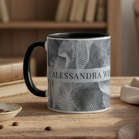 Elegante aangepaste naam Black Grey Tulle Toile Ru Mok