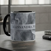 Elegante aangepaste naam Black Grey Tulle Toile Ru Mok