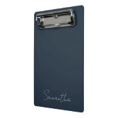 Elegante aangepaste naam donkerblauw mini klembord (Angled2)