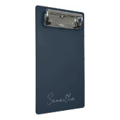 Elegante aangepaste naam donkerblauw mini klembord (Schuin)