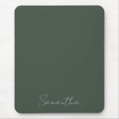 Elegante aangepaste naam donkergroen muismat (Voorkant)