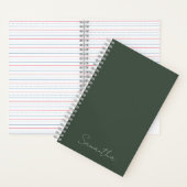 Elegante aangepaste naam donkergroen notitieboek (Binnen)