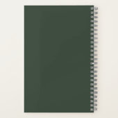 Elegante aangepaste naam donkergroen notitieboek (Achterkant)