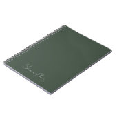 Elegante aangepaste naam donkergroen notitieboek (Linkerzijde)