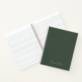 Elegante aangepaste naam donkergroen notitieboek (Binnen)