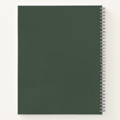 Elegante aangepaste naam donkergroen notitieboek (Achterkant)