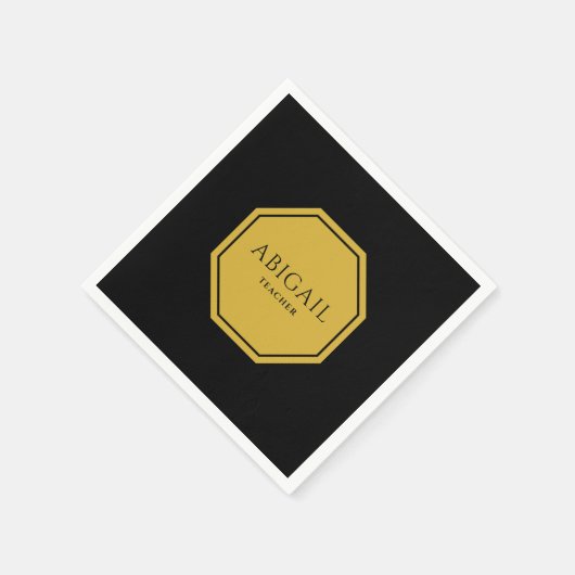 Elegante aangepaste naam en titel standaard cockta servet (Hoek)