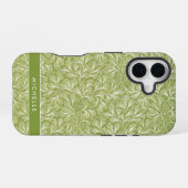 Elegante aangepaste naam Green Botanical iPhone 16 Hoesje (Achterkant horizontaal)