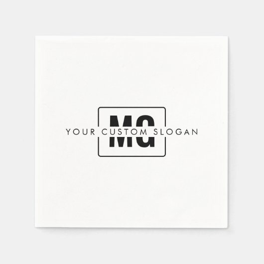 Elegante aangepaste naam Initialen Monogram Logo s Servet (Voorkant)