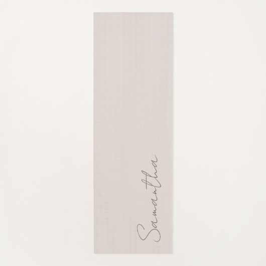 Elegante aangepaste naam licht beige yogamat (Voorkant)