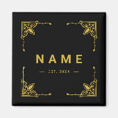 Elegante aangepaste naam magneet voor thuis of Kan (Voorkant)