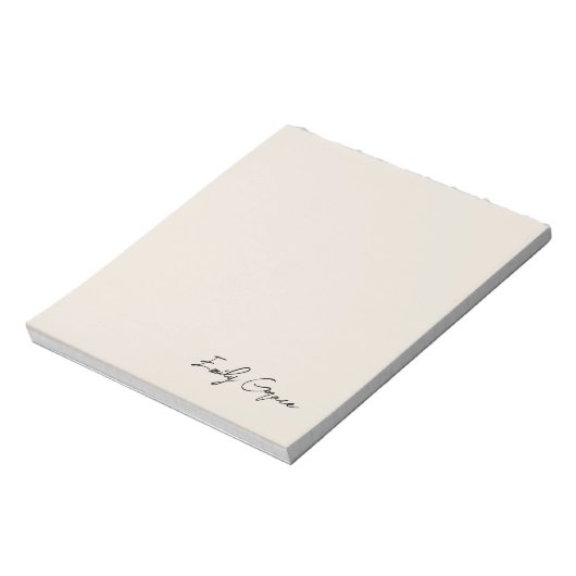 Elegante aangepaste naam Neutral Memo Stationery Notitieblok (Linkerzijde)