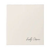 Elegante aangepaste naam Neutral Memo Stationery Notitieblok (Voorkant)