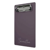 Elegante aangepaste naam paarse taupe mini klembord (Angled2)