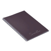 Elegante aangepaste naam paarse taupe notitieboek (Rechterzijde)