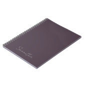 Elegante aangepaste naam paarse taupe notitieboek (Linkerzijde)
