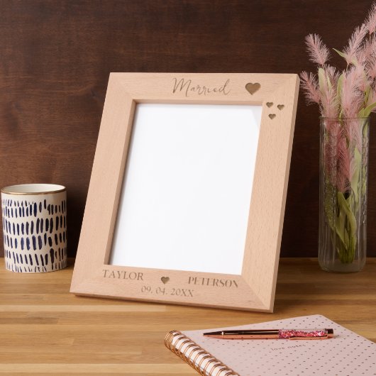 Elegante aangepaste naam Verloving trouwfoto Gegraveerde Lijstjes (Links)