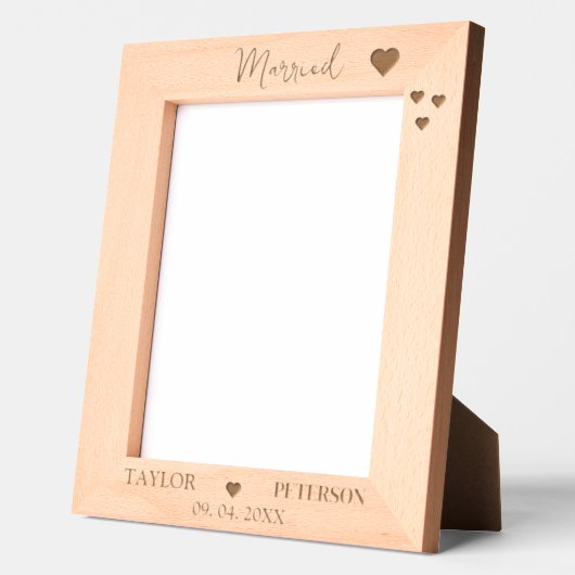 Elegante aangepaste naam Verloving trouwfoto Gegraveerde Lijstjes (Links)