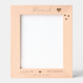 Elegante aangepaste naam Verloving trouwfoto Gegraveerde Lijstjes (Voorkant)